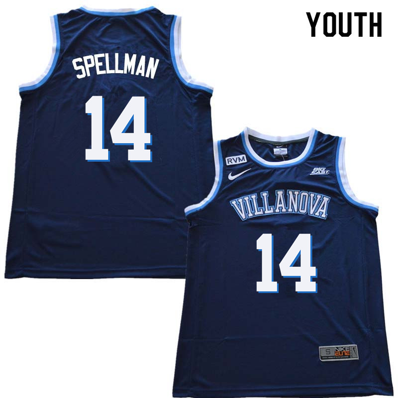 2018 Youth #14 Omari Spellman Willanova Wildcats College Basketball Jerseys Sale-Navy